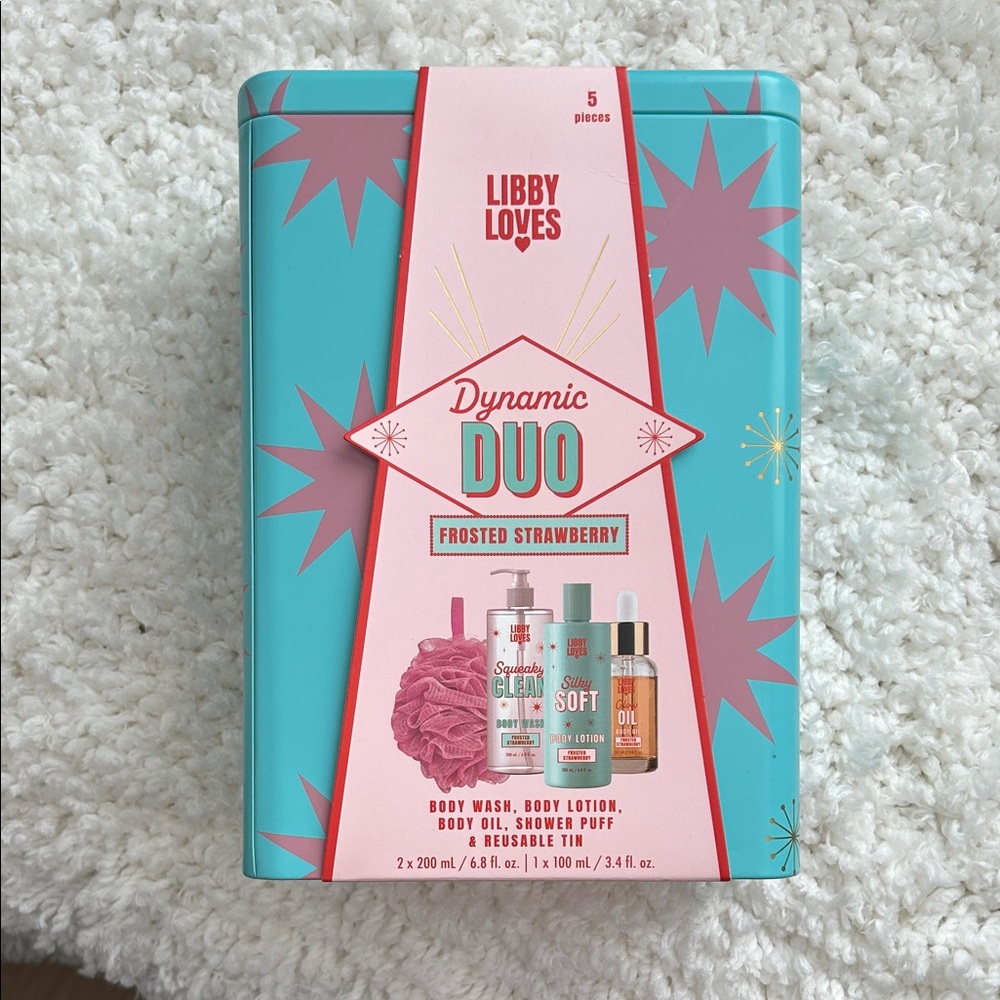 Dynamic Duo Frosted Strawberry Bath Set - Pink & Teal